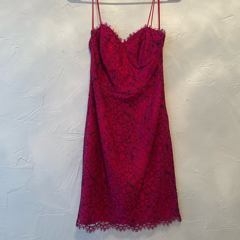 Lace Trim Pink Slip Dress